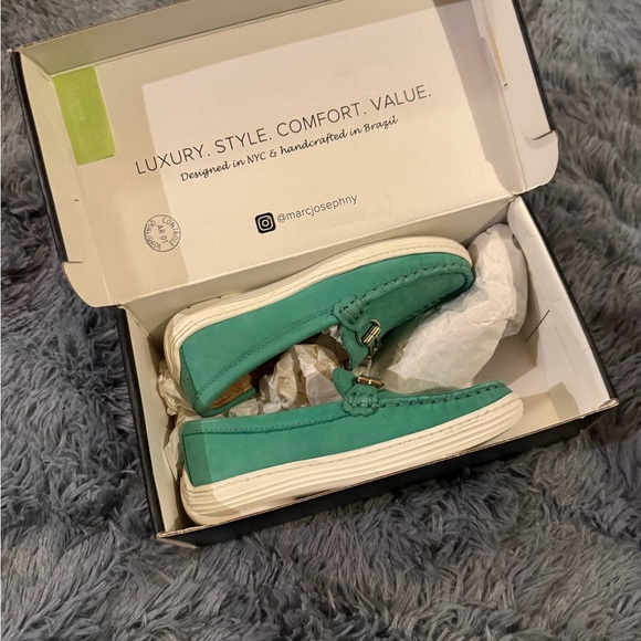 NWT Toddler 10.5 Marc Joseph Turquoise Lexington Shoes - Picture 4 of 7